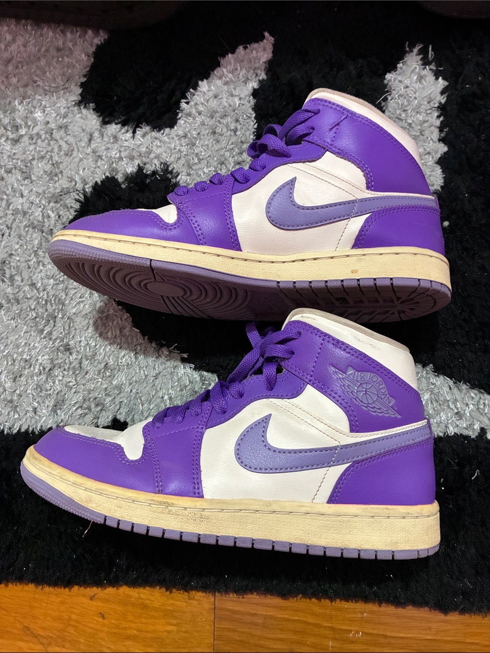Jordan Women's High-Top Sneakers in Purple and White